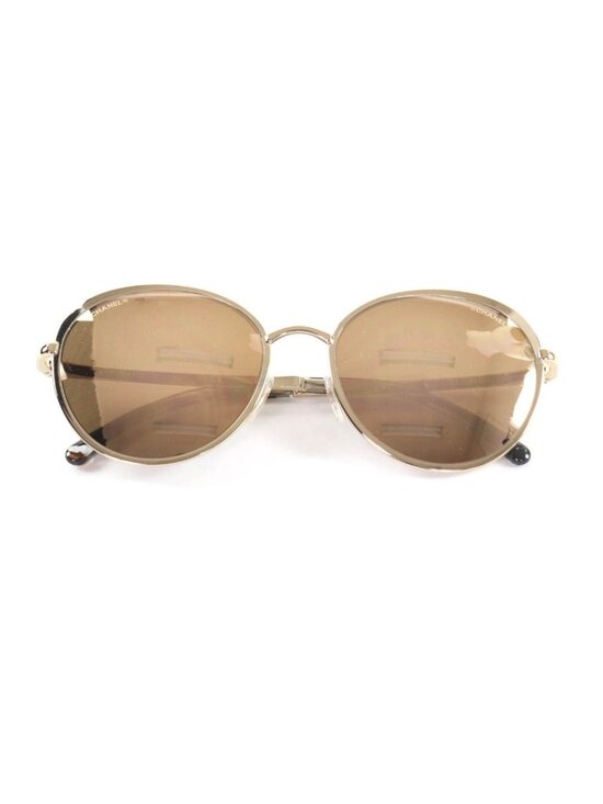 Chanel CC Logo Boston Mirror Lens Sunglasses Gold Marble 55 18 140 main image 11